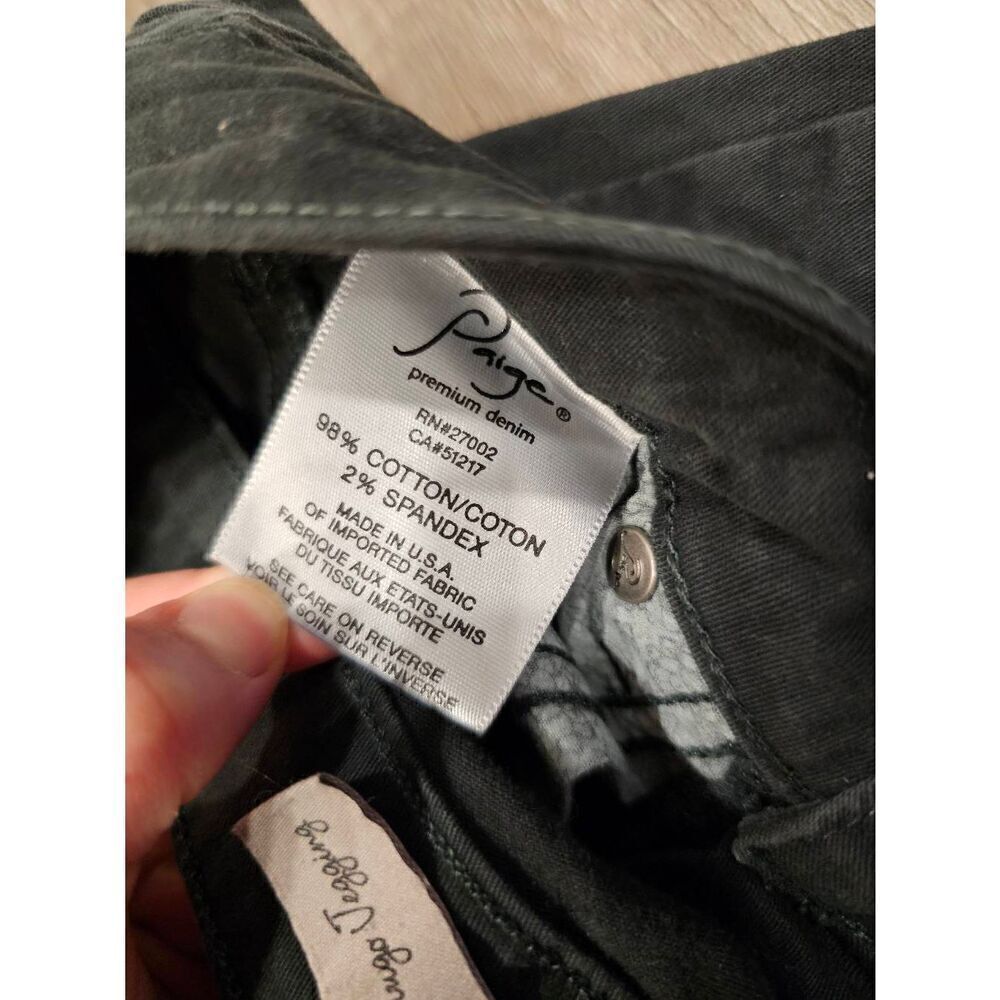 Paige Verdugo Jenning Dark Green Jean Pant size 25 - Picture 4 of 6
